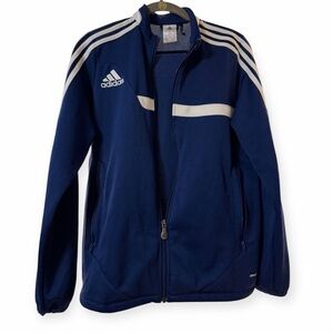 adidas Navy Blue Track Jacket with White Stripes